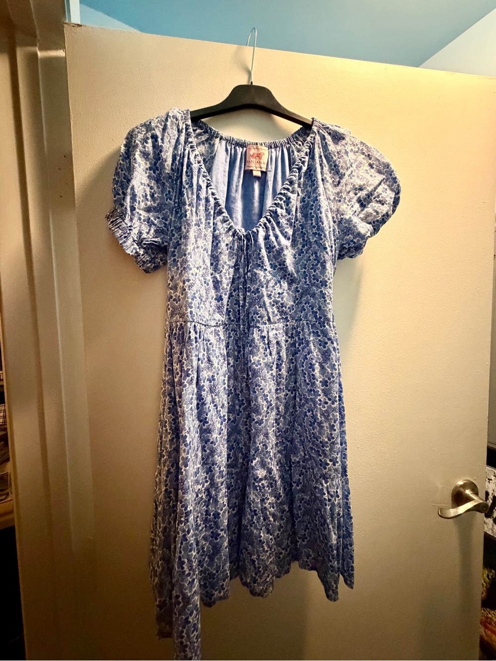 Banjanan Blue Gathered Neckline Dress